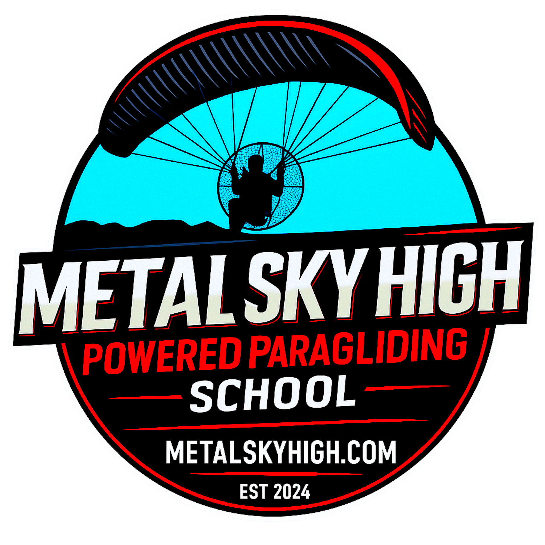 Metal Sky High Powered Paragliding School logo or school image