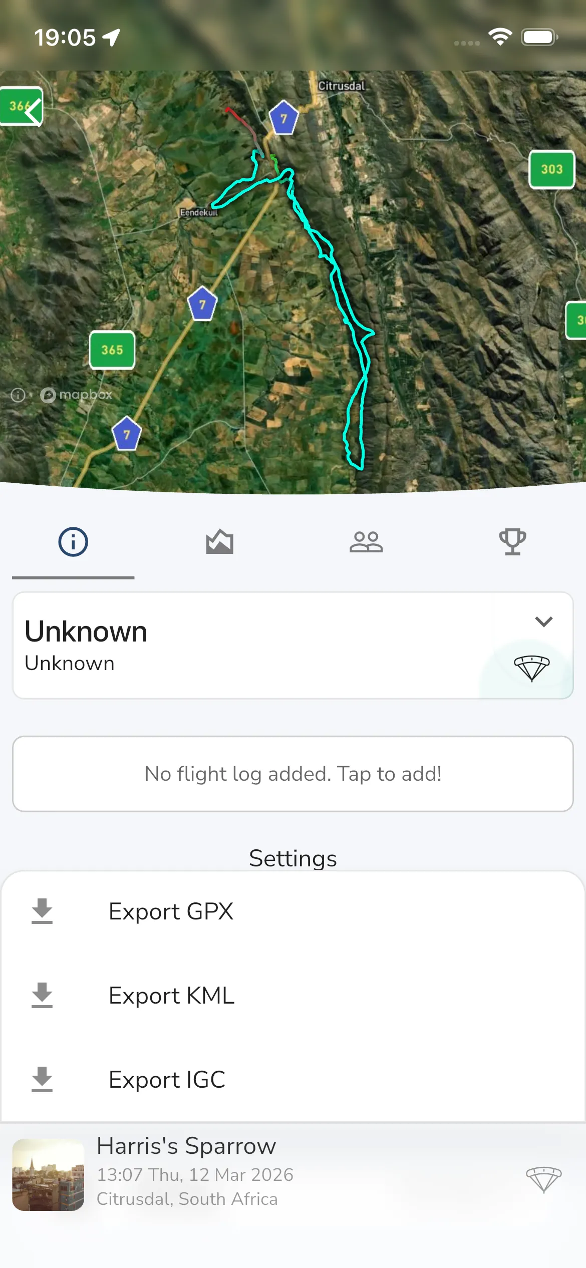 Per-flight export options