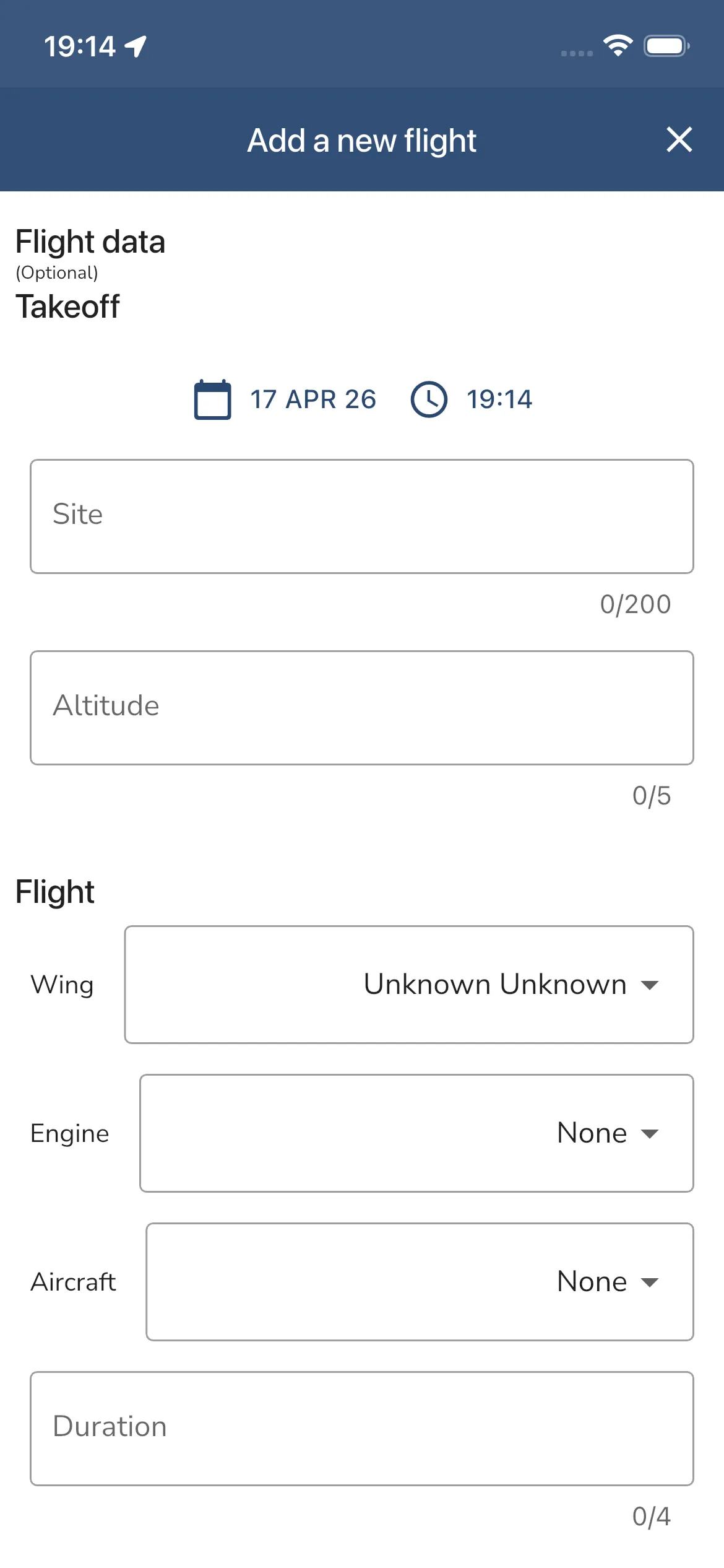 Add a new manual flight