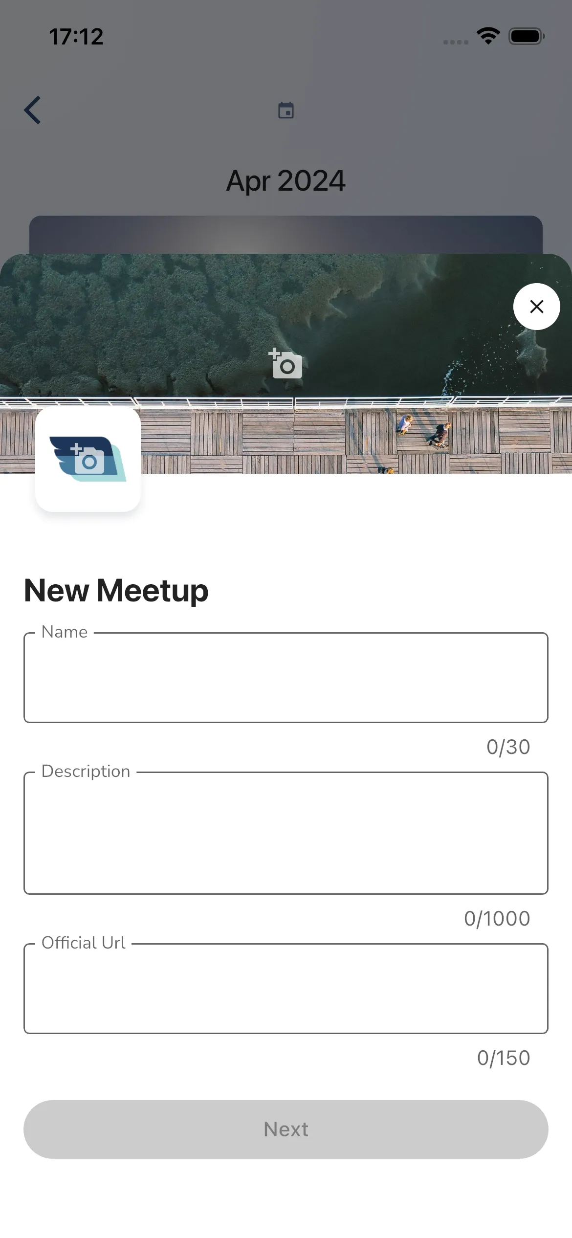Create Meetup Step 1