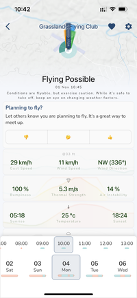 Picture of a weather forecast on a phone