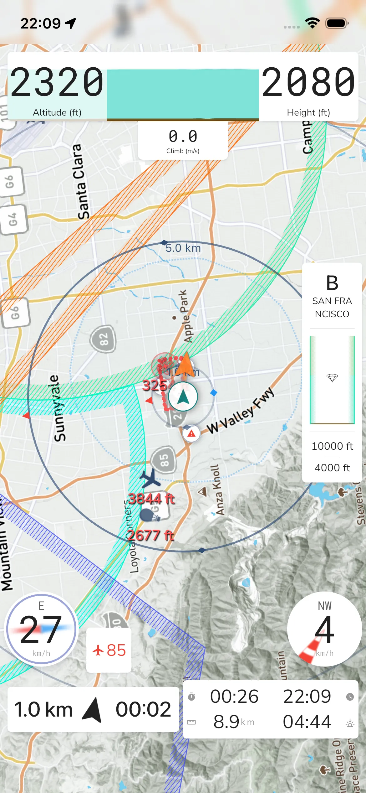 Wind instrument in the live in-flight layout